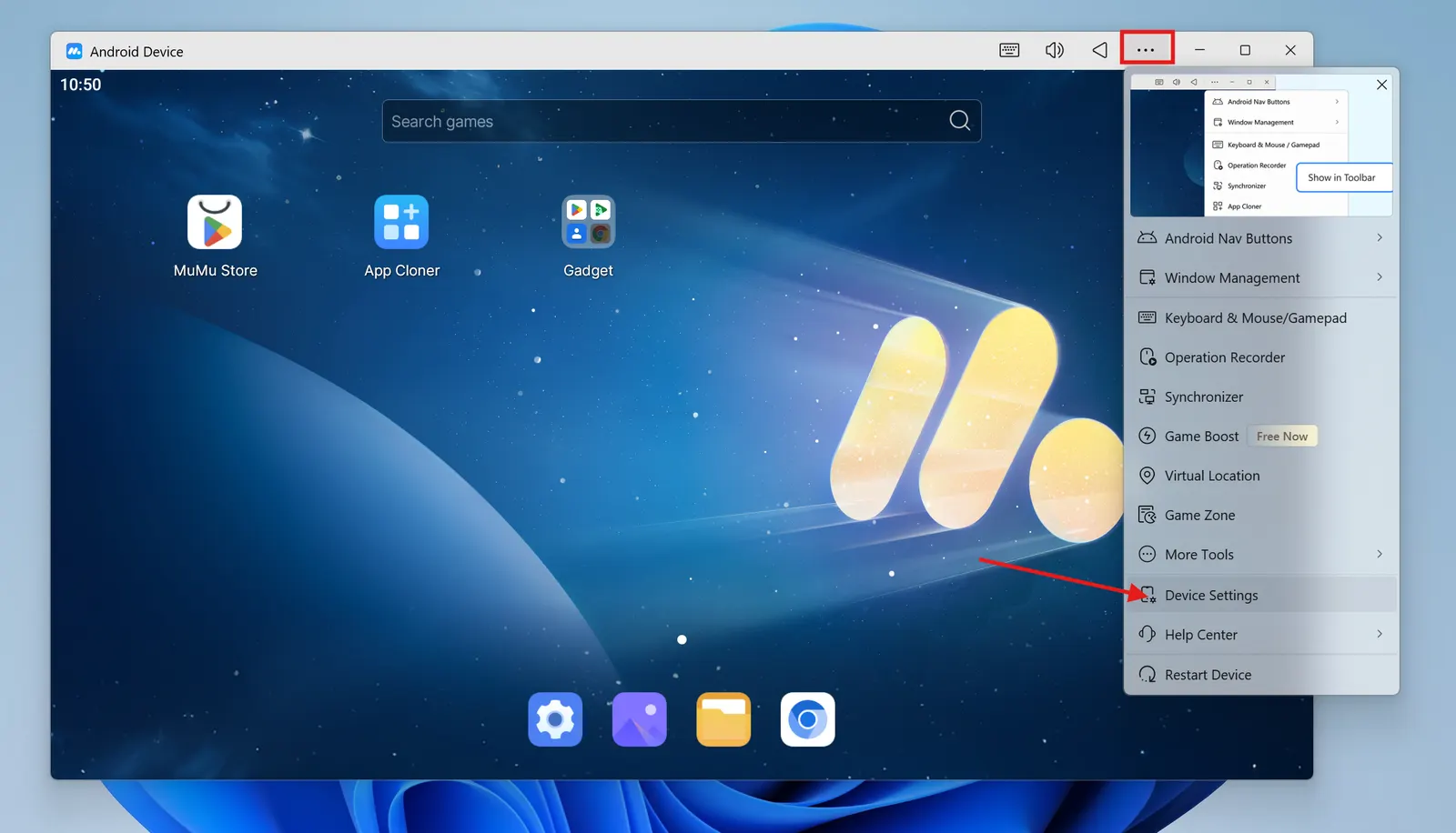 MuMu network settings