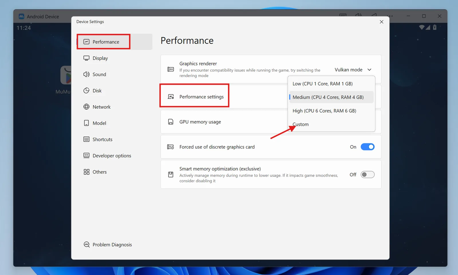 CPU setting