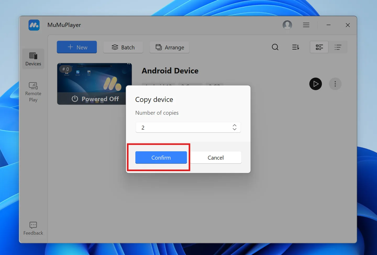 Copy instance options